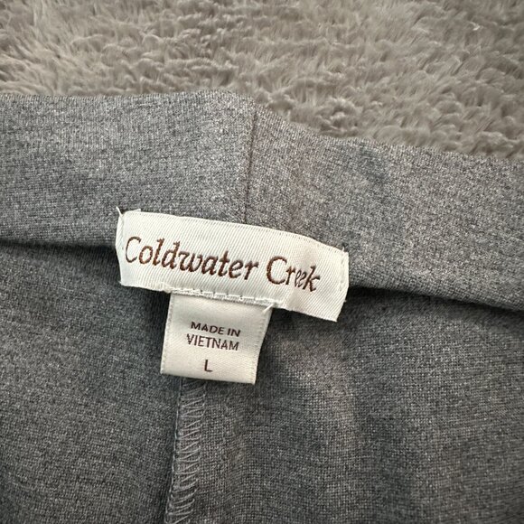 NWT Coldwater Creek Gray Straight Leg Pull On Ponte Knit Pants LARGE - Picture 3 of 6